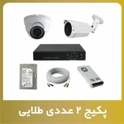 پکیج 2 عددی دوربین مداربسته طلایی
