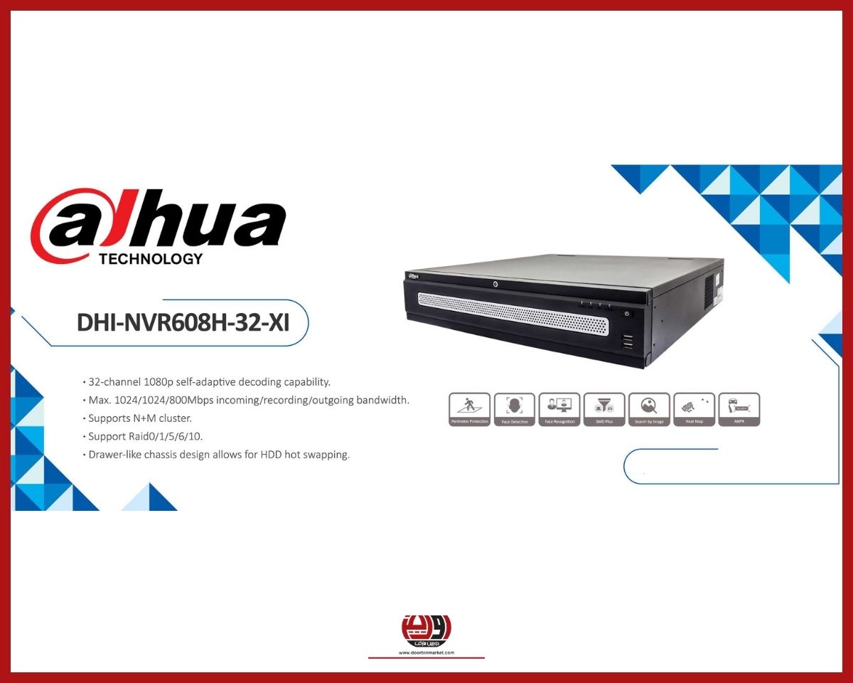 دستگاه داهوا NVR608H-32-XI 3 دستگاه ان وی آر DH-NVR608H-32-XI داهوا
